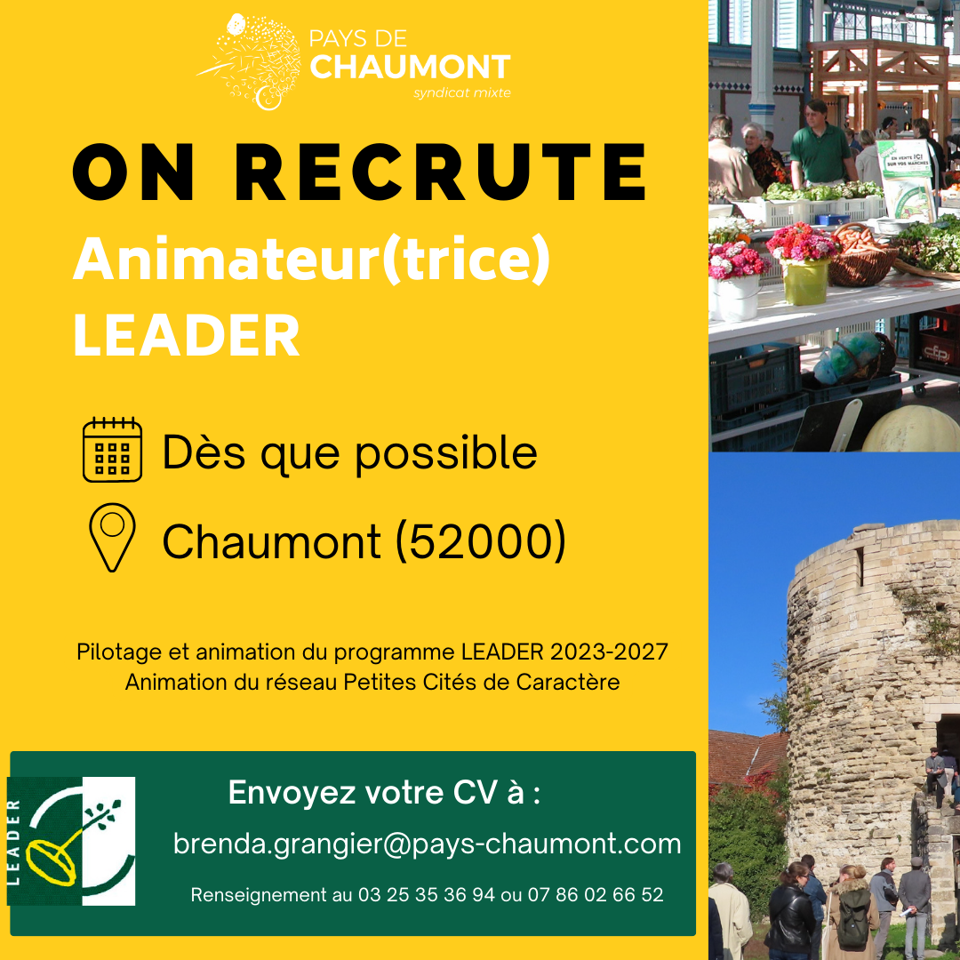 Le Syndicat Mixte recrute un.e Animateur(trice) LEADER